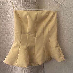 Zara Peplum Bandeau Top - Yellow